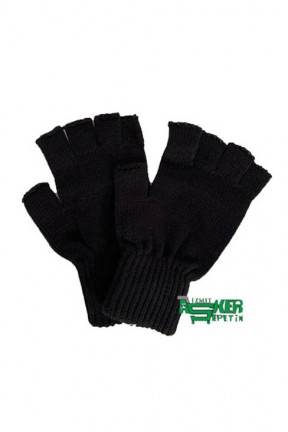 Kesik Uç Siyah Yün Eldiven